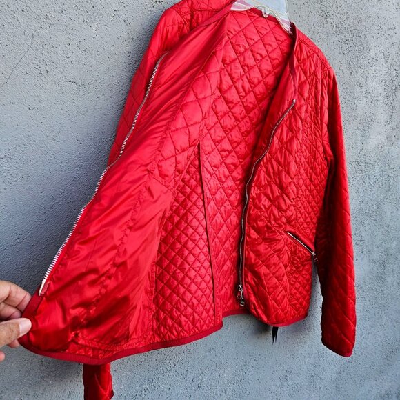 Paul & Shark Men’s Red Quilted Nylon Jacket L Lightweight Zip Front Italy NWT - Picture 7 of 14